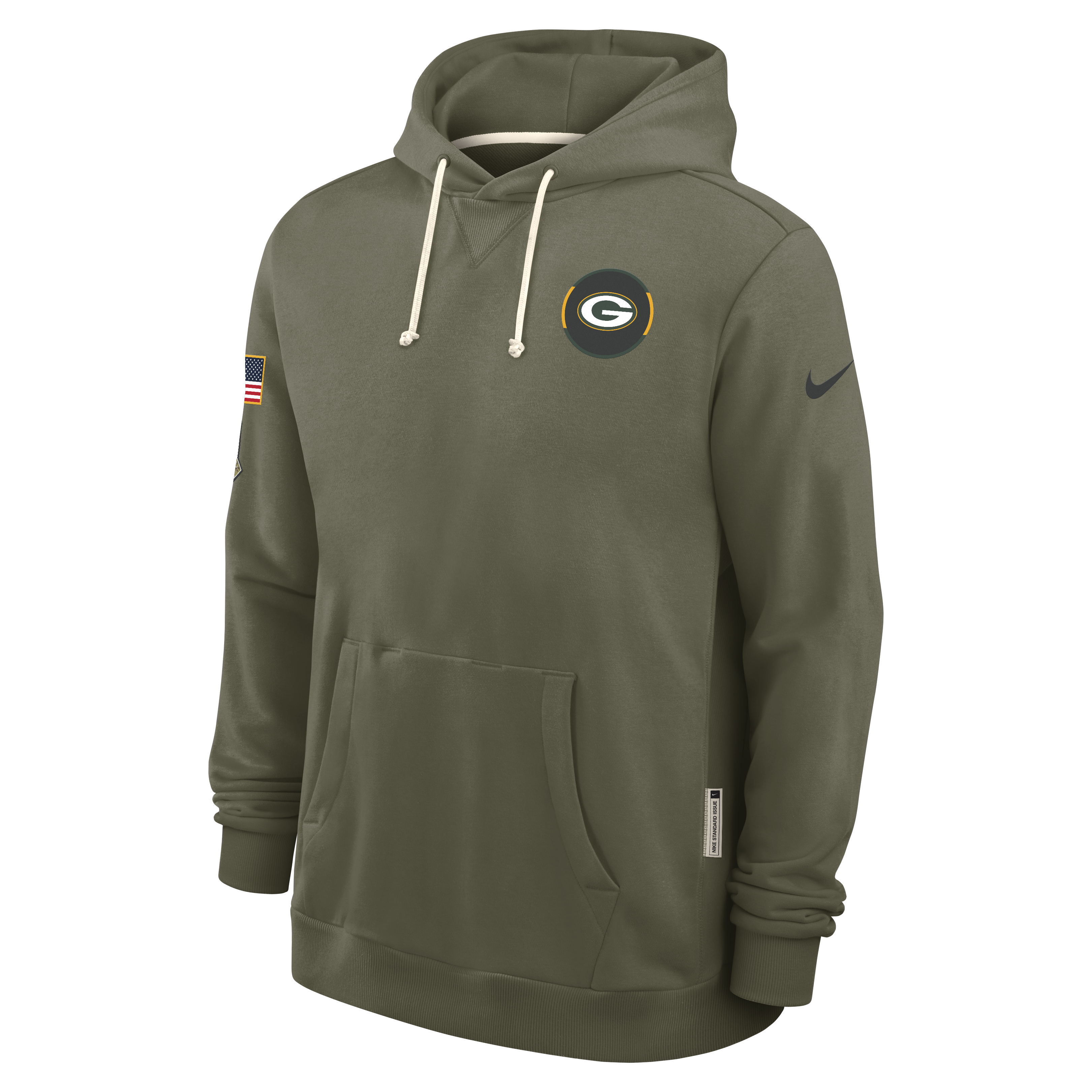 Men's Green Bay Packers Nike Olive Green 2025 Salute To Service Club Pullover Hoodie
