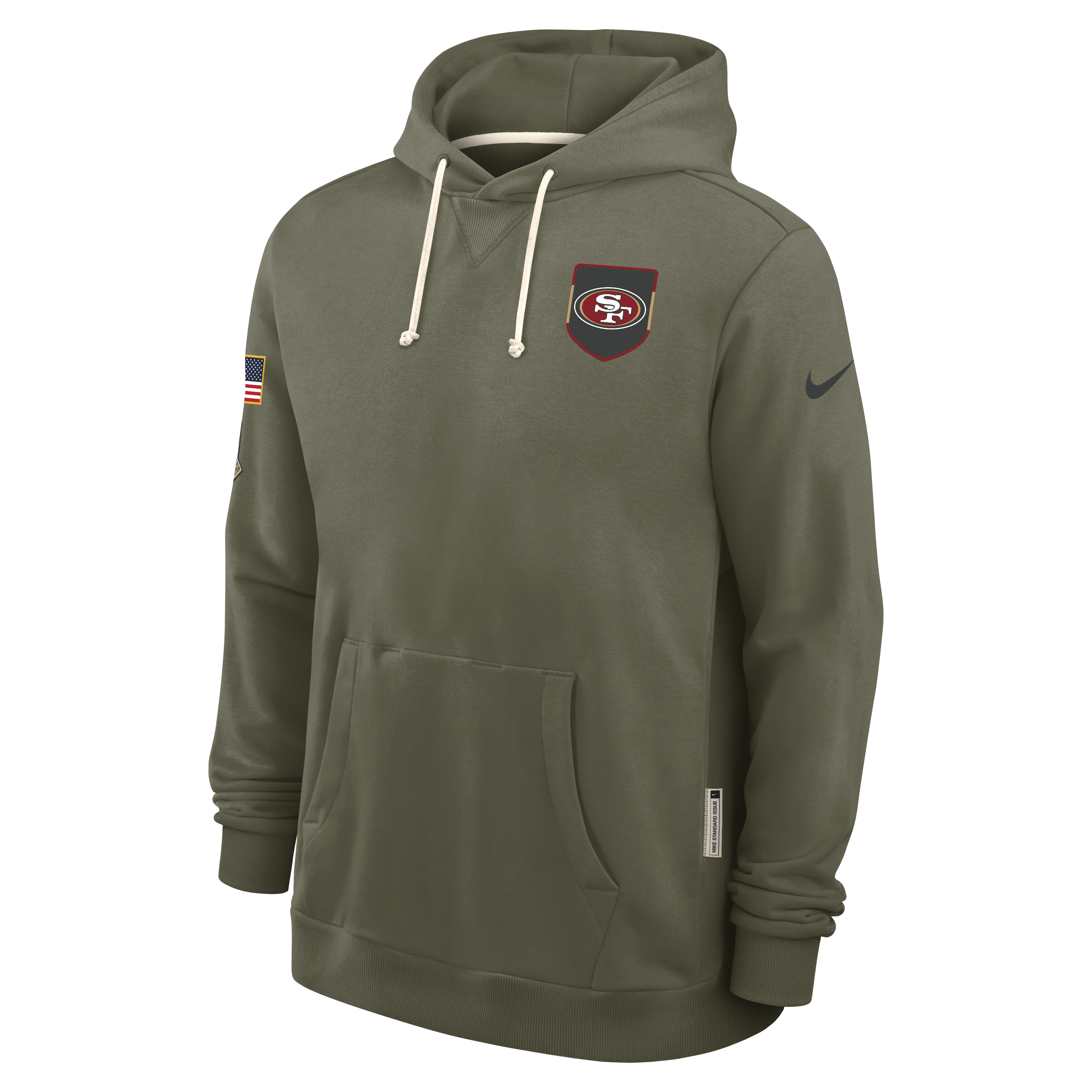 Men's San Francisco 49ers Nike Olive Green 2025 Salute To Service Club Pullover Hoodie