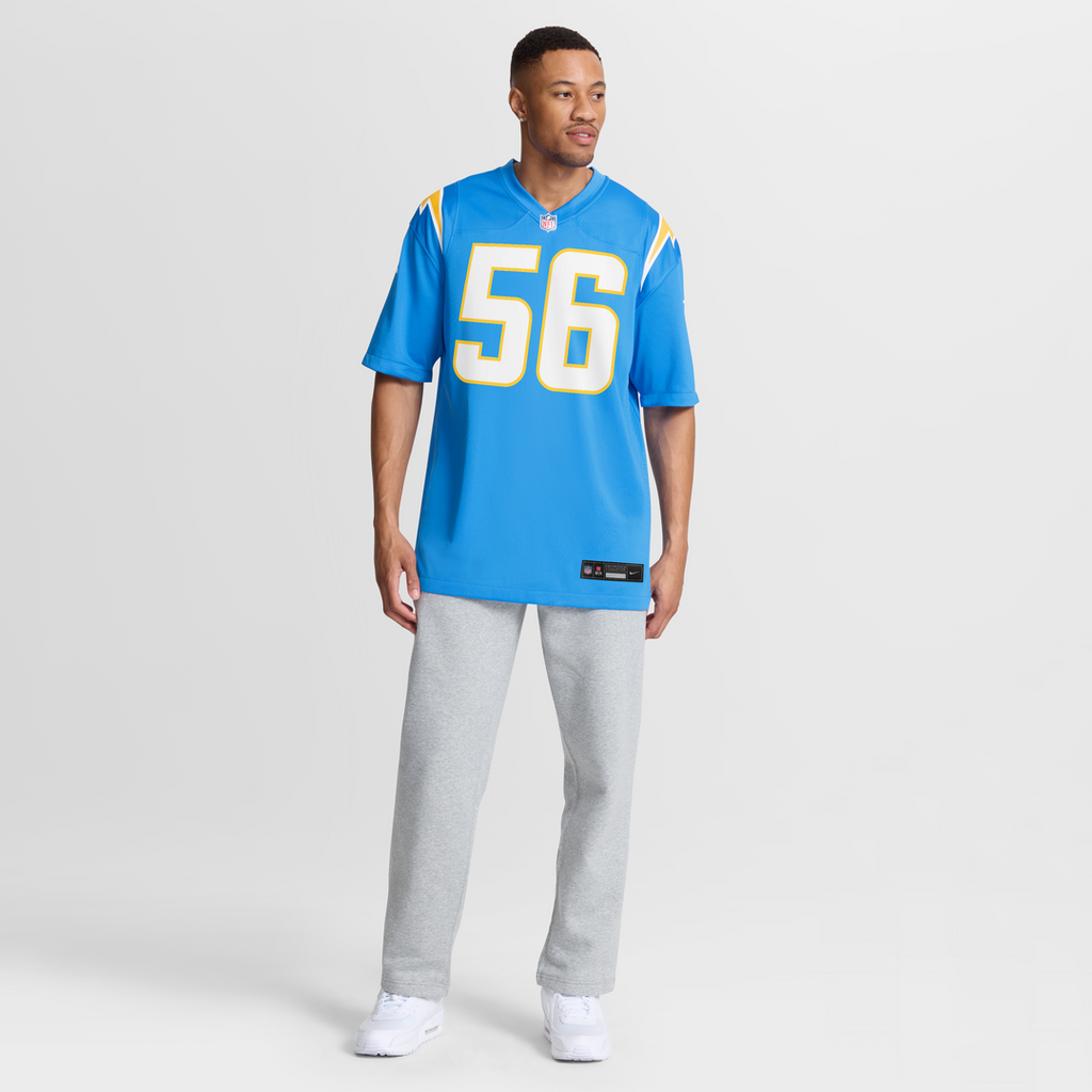 Kanai Mauga Los Angeles Chargers Nike Team Game Jersey -  Powder Blue