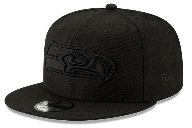 Seattle Seahawks New Era 9FIFTY Black Basic Tonal Snapback Hat