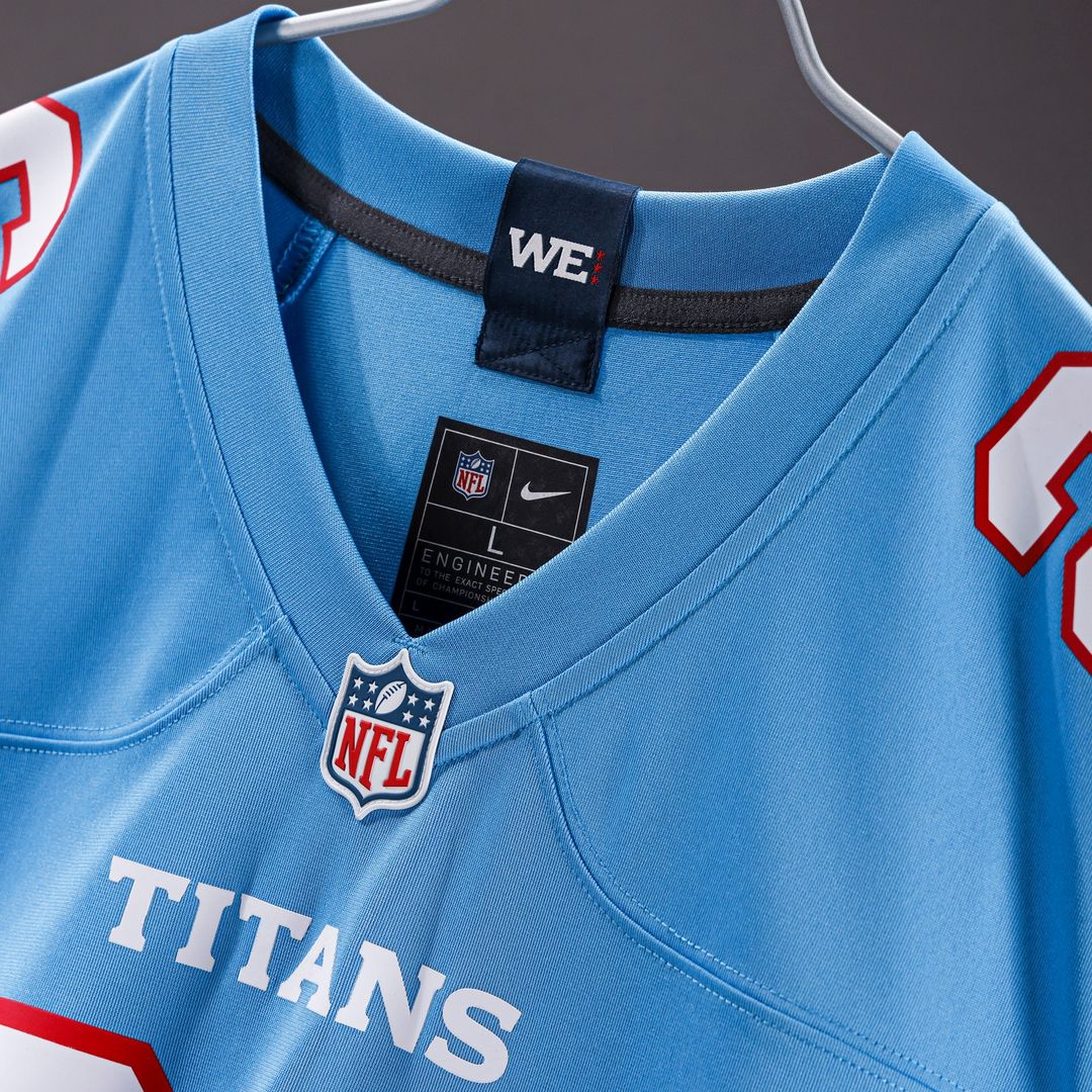 Carnell Tate Tennessee Titans Nike 2026 NFL Draft First Round Pick No. 4 Team Game Jersey - Light Blue