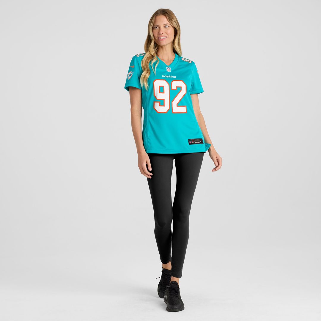 Zach Sieler Miami Dolphins Nike Women's Game Jersey - Aqua