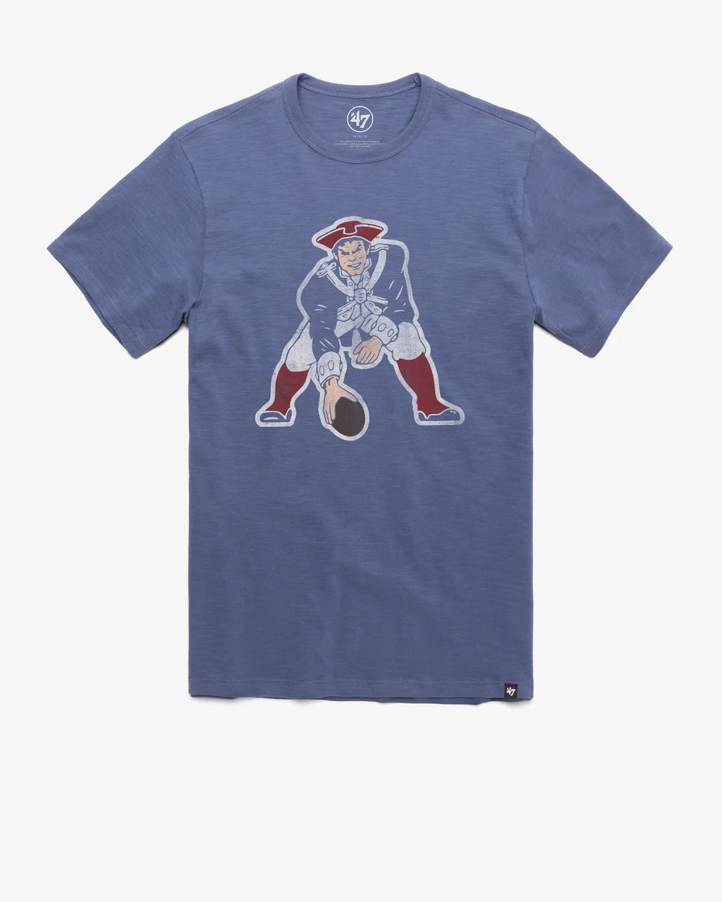 Men's New England Patriots '47 Brand Bleacher Blue Grit Vintage Scrum T-Shirt