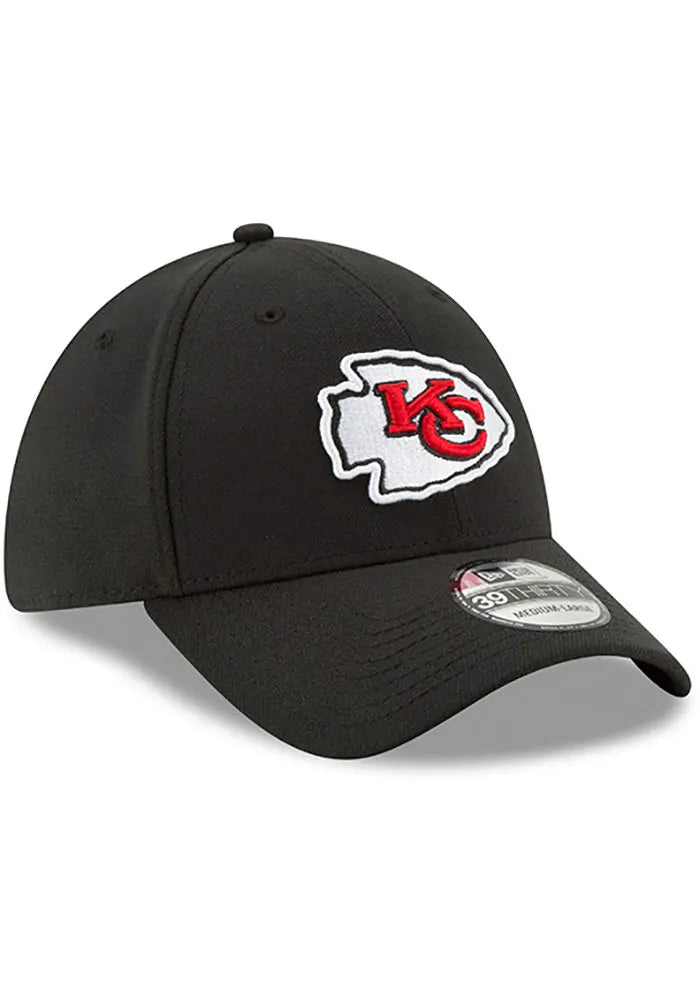 Men's Kansas City Chiefs New Era Black Team Classic 39THIRTY Flex Hat