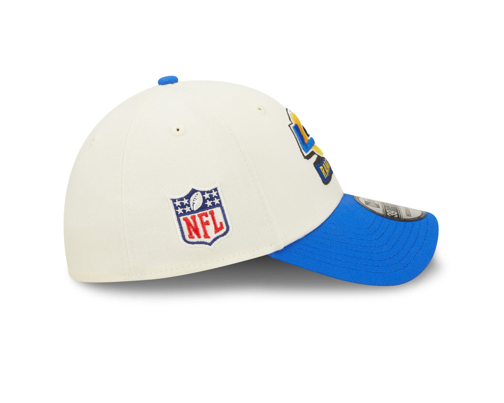 Men's Los Angeles Rams New Era Cream/Blue 2022 Sideline 39THIRTY Flex Hat