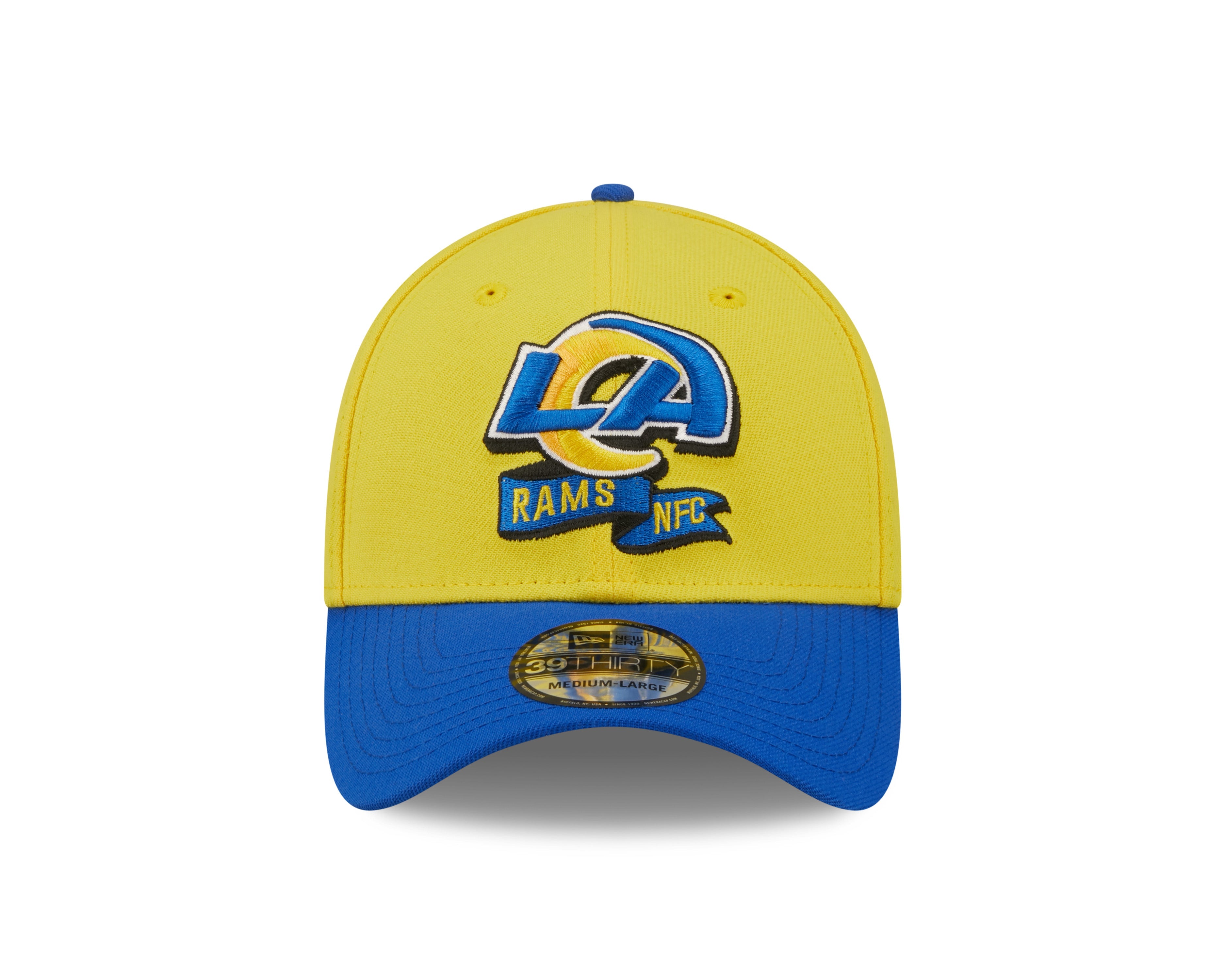 Men's Los Angeles Rams New Era Yellow/Blue 2022 Sideline 39THIRTY Flex Hat