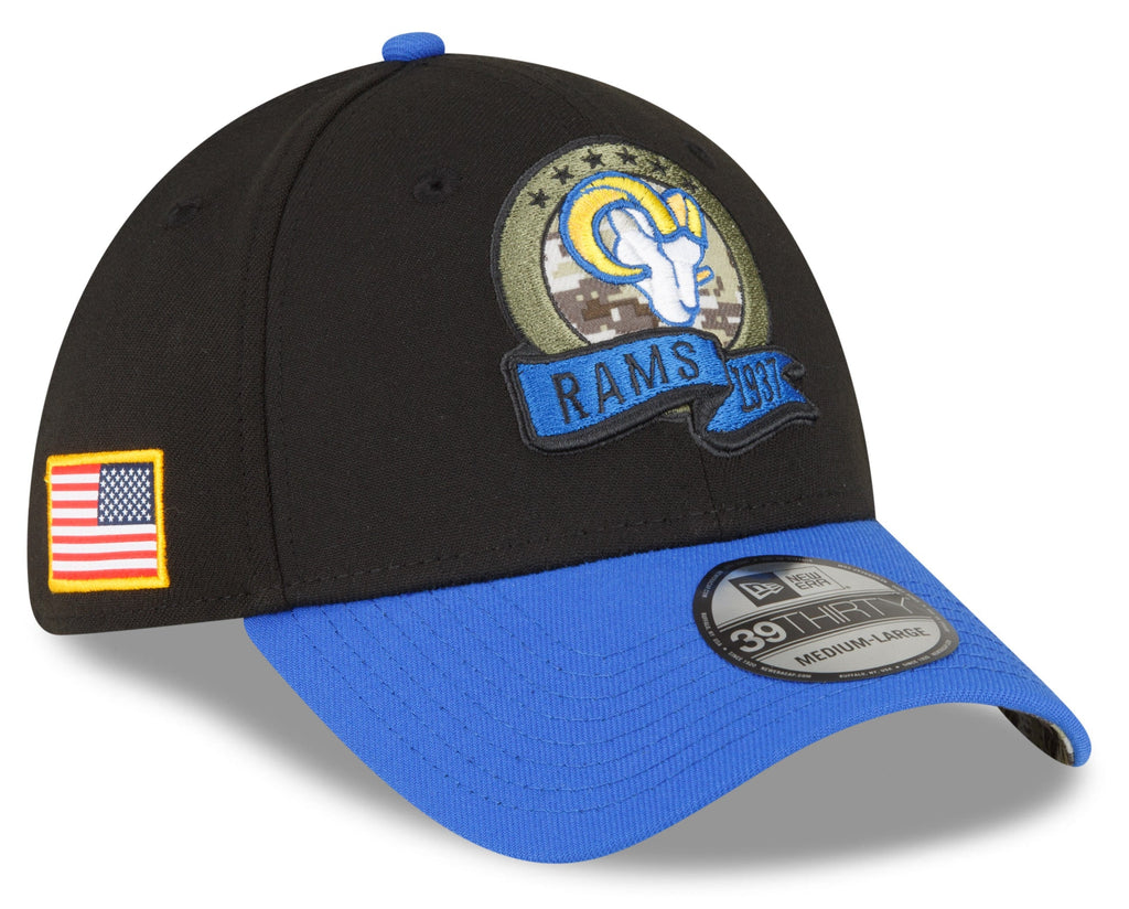 Men's Los Angeles Rams New Era Black 2022 Salute to Service 39THIRTY Flex Hat