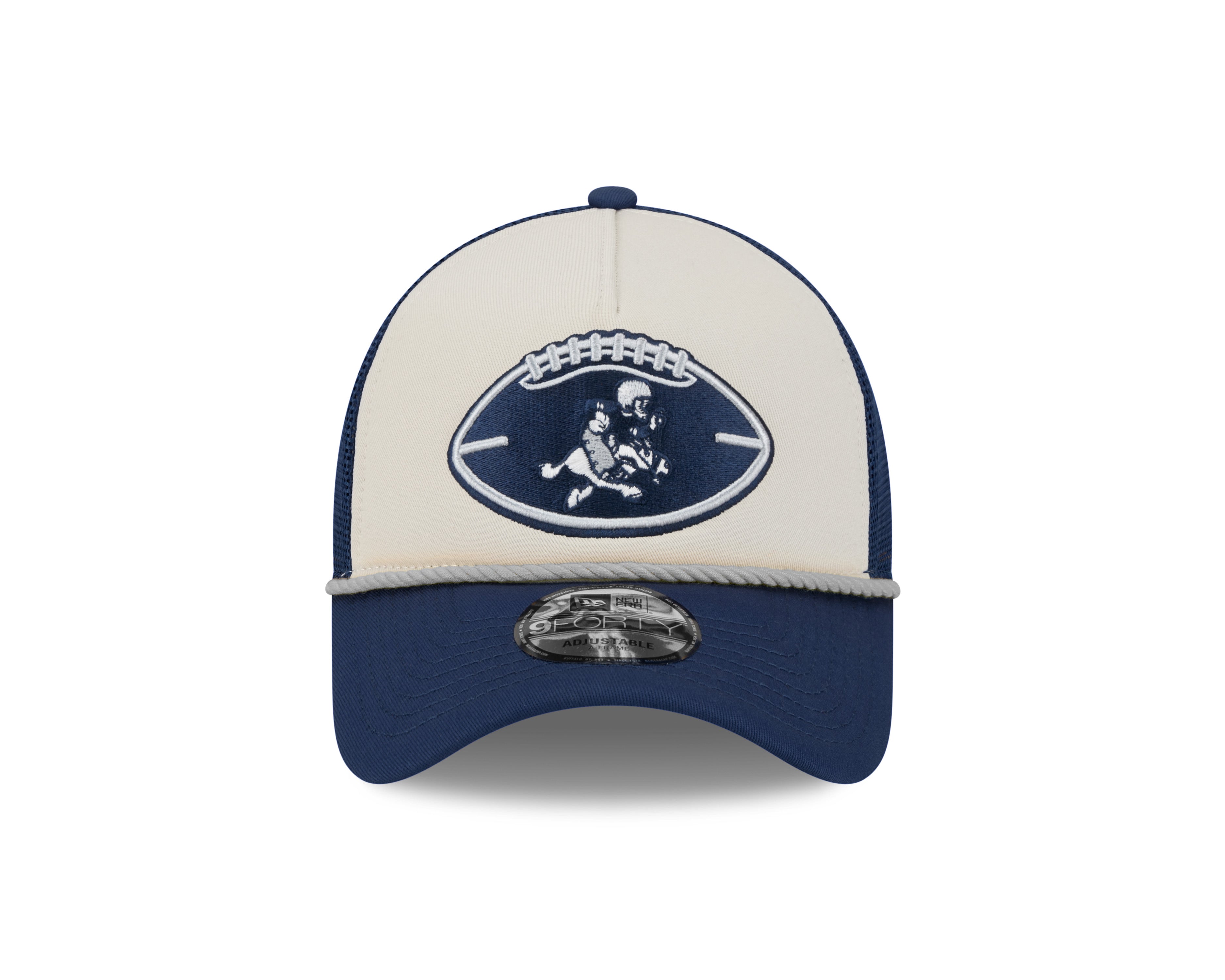 Men's Dallas Cowboys New Era 2024 Sideline Historic Stone/Navy 9FORTY A-Frame Adjustable Hat