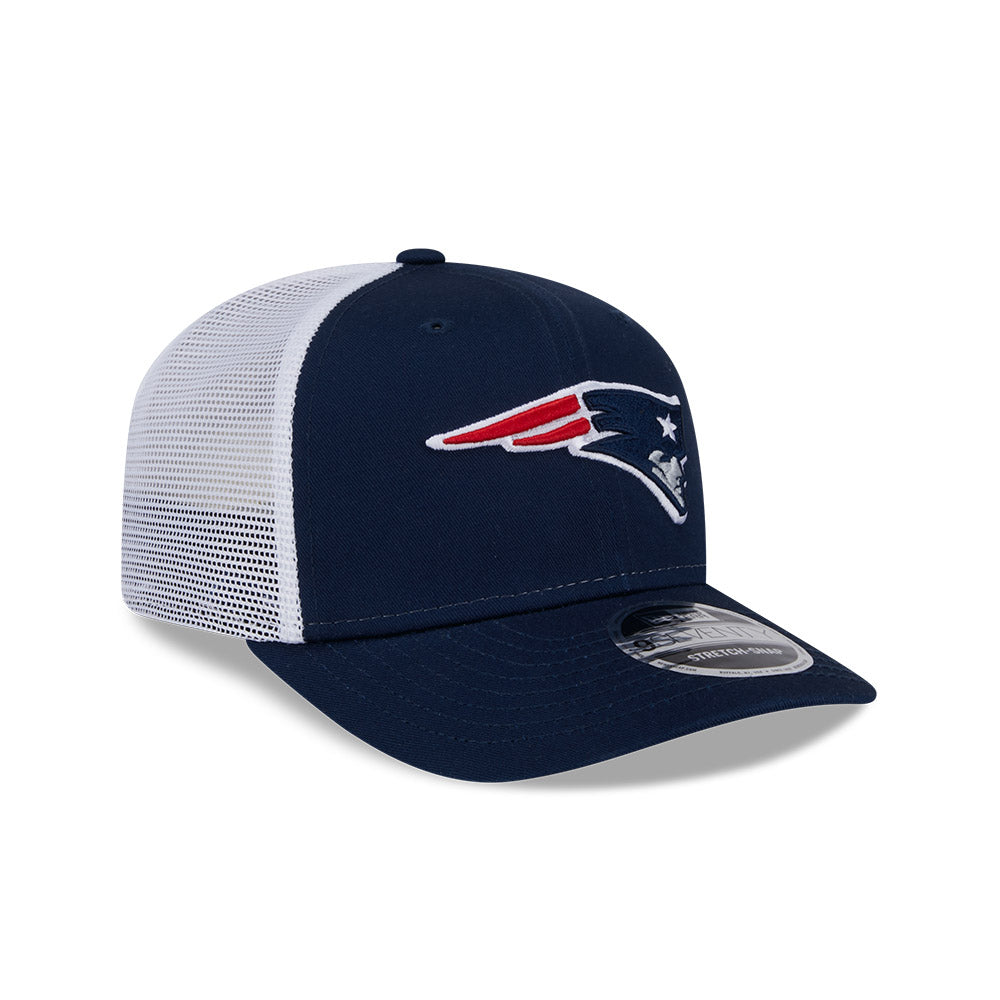 Men's New Era New England Patriots Navy/White Trucker 9SEVENTY Stretch-Snap Hat