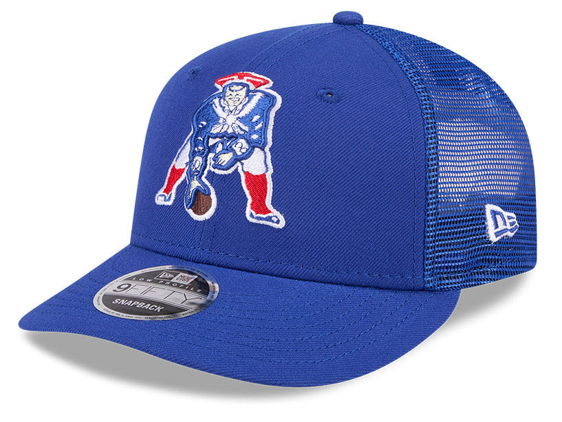 Men's New Era New England Patriots Retro Royal Low Profile Trucker 9FIFTY Hat