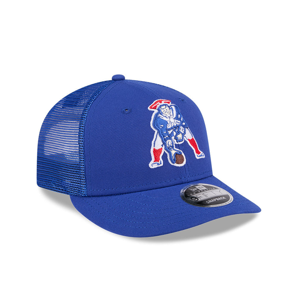 Men's New Era New England Patriots Retro Royal Low Profile Trucker 9FIFTY Hat
