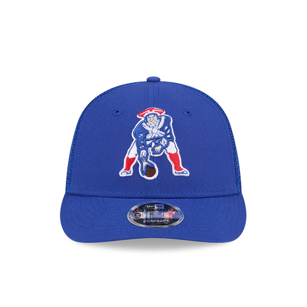 Men's New Era New England Patriots Retro Royal Low Profile Trucker 9FIFTY Hat