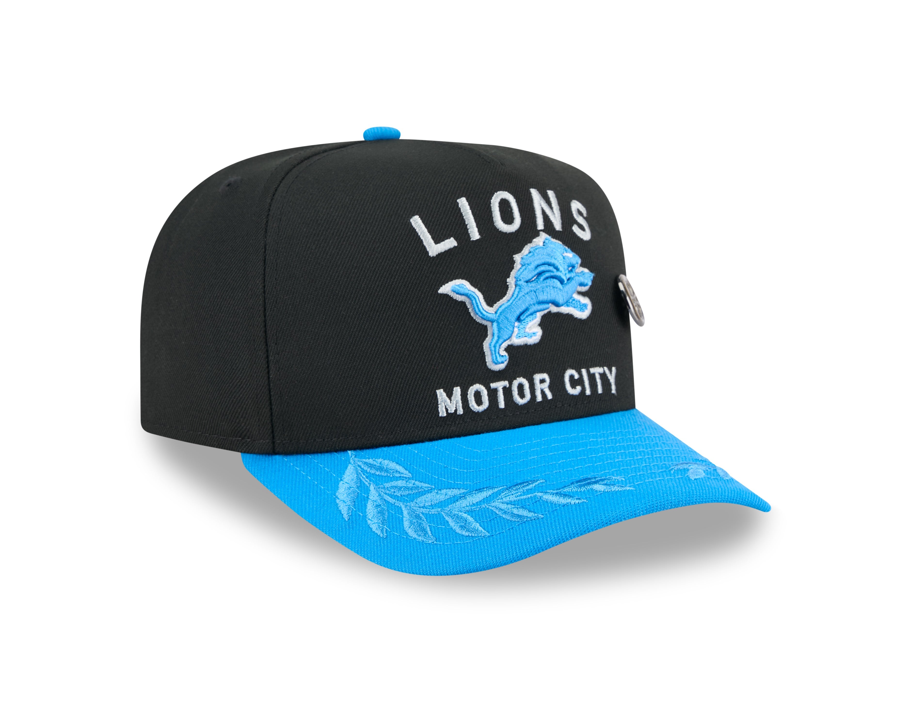 Men's Detroit Lions New Era Black 2025 On Stage NFL Draft A-Frame 59FIFTY Fitted Hat