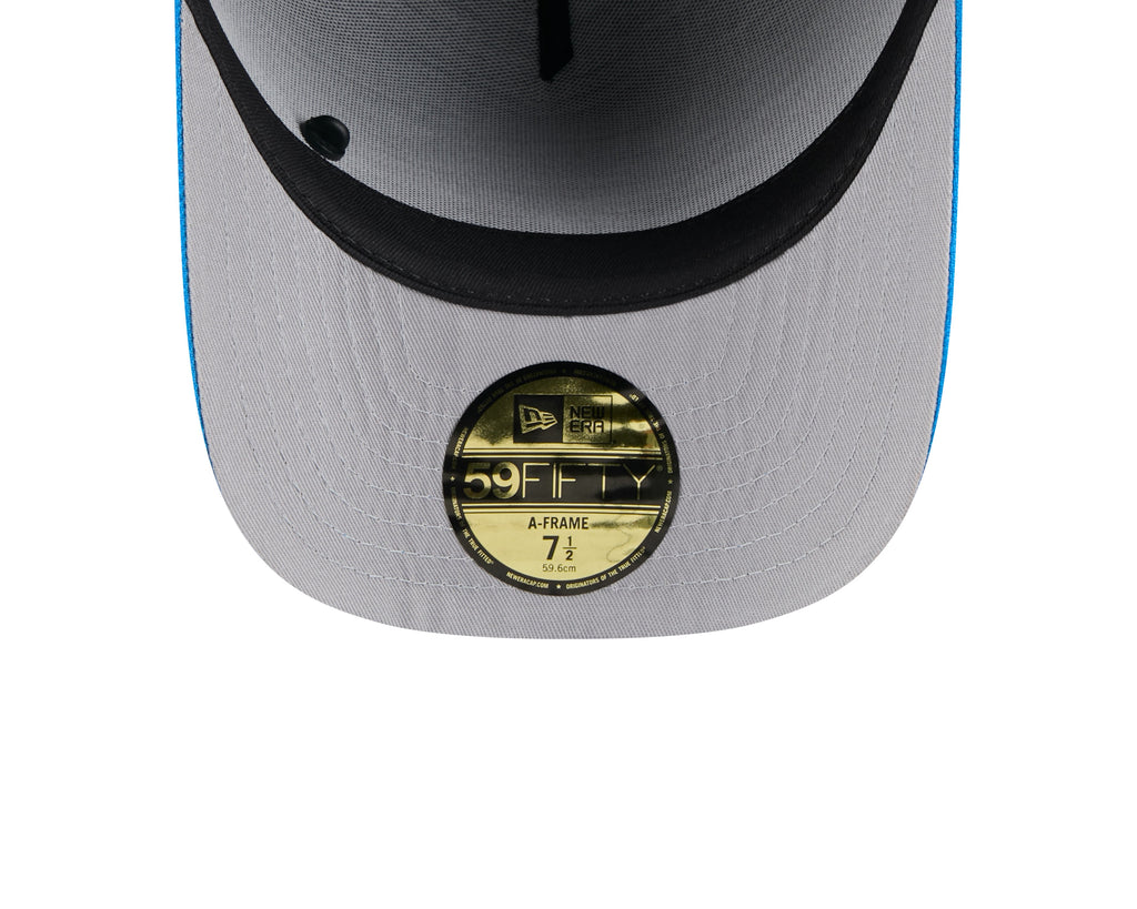 Men's Detroit Lions New Era Black 2025 On Stage NFL Draft A-Frame 59FIFTY Fitted Hat