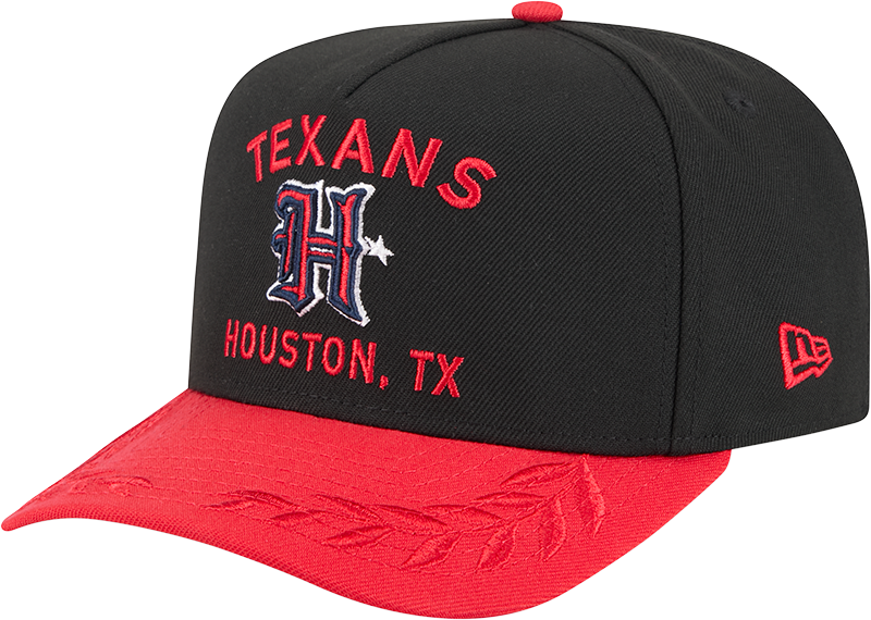 Men's Houston Texans New Era 2025 NFL Draft Black A-Frame 9FIFTY Snapback Adjustable Hat