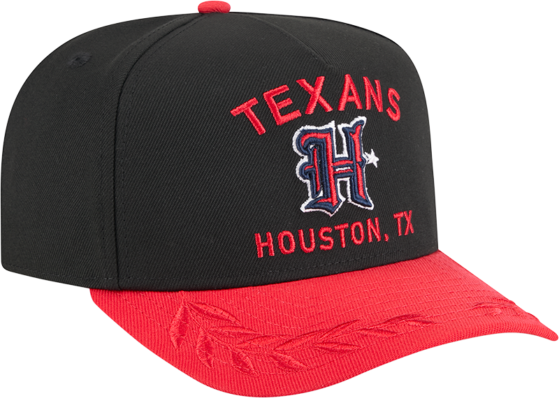 Men's Houston Texans New Era 2025 NFL Draft Black A-Frame 9FIFTY Snapback Adjustable Hat