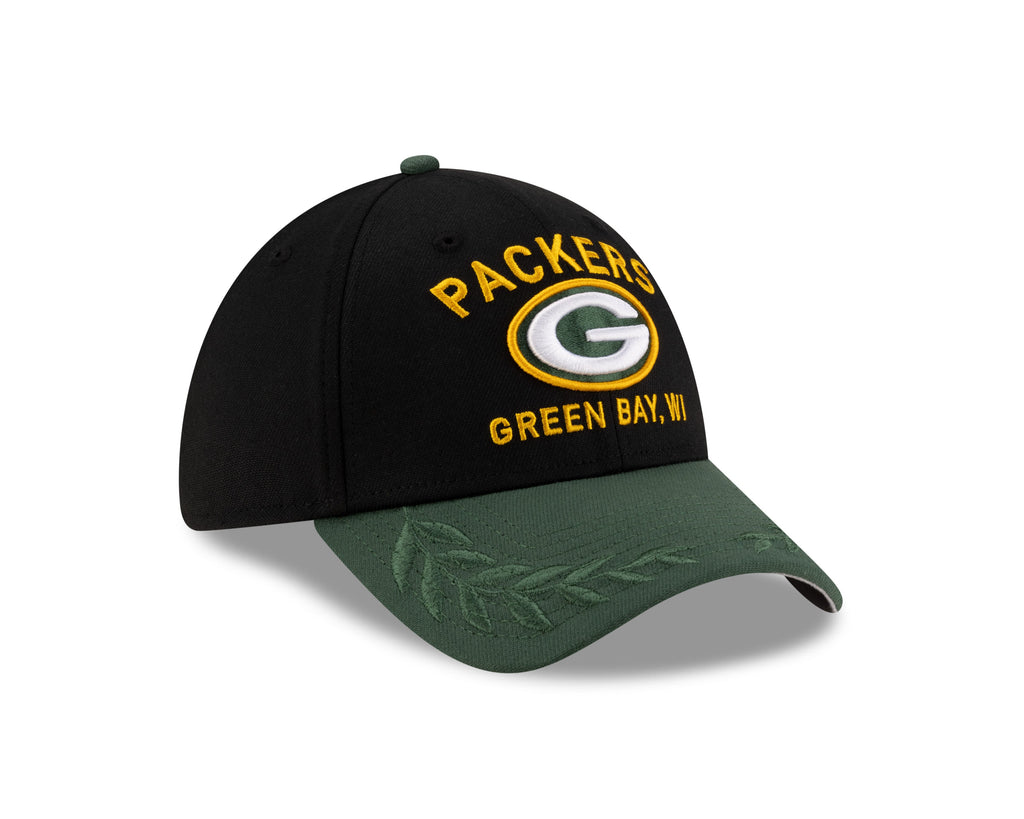 Men's Green Bay Packers New Era 2025 NFL Draft Black 39THIRTY Flex Fit Hat