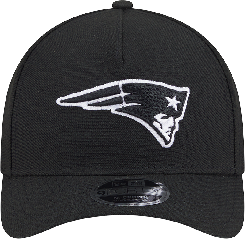 New England Patriots New Era Black A-Frame 9FORTY M-Crown Adjustable Hat