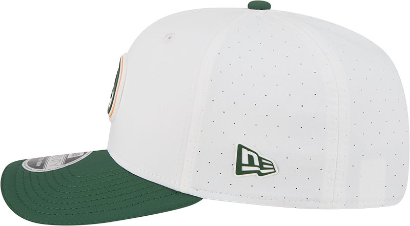 Men's Green Bay Packers New Era White/Green 2025 NFL Training Camp 9SEVENTY Adjustable Hat