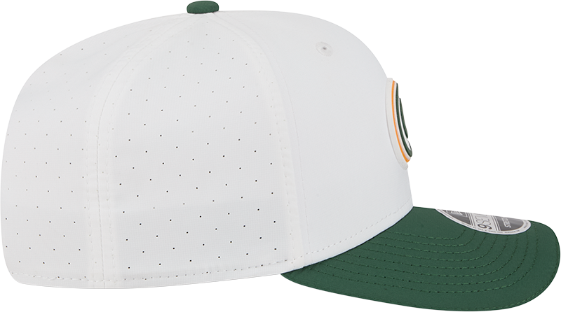 Men's Green Bay Packers New Era White/Green 2025 NFL Training Camp 9SEVENTY Adjustable Hat