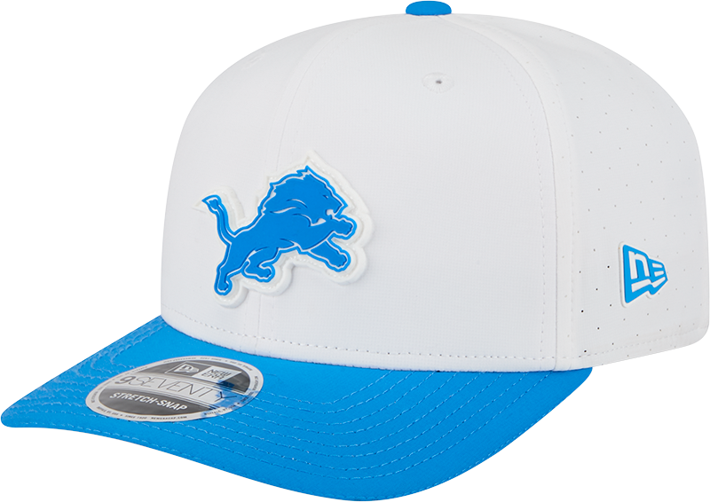 Men's Detroit Lions New Era White/Blue 2025 NFL Training Camp 9SEVENTY Adjustable Hat