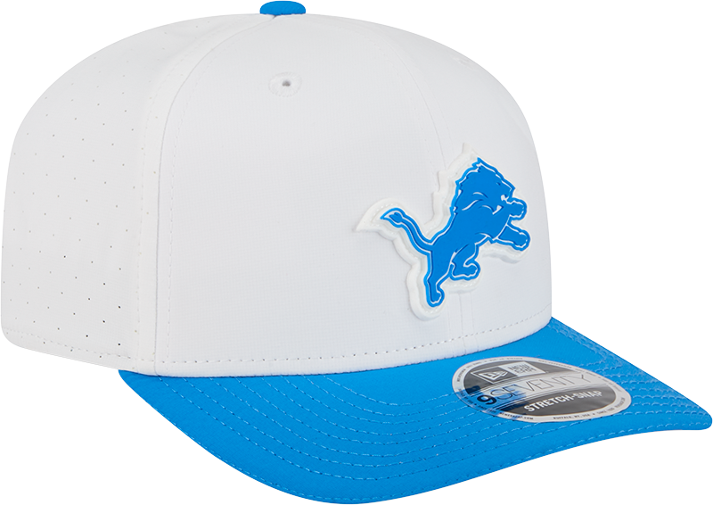 Men's Detroit Lions New Era White/Blue 2025 NFL Training Camp 9SEVENTY Adjustable Hat