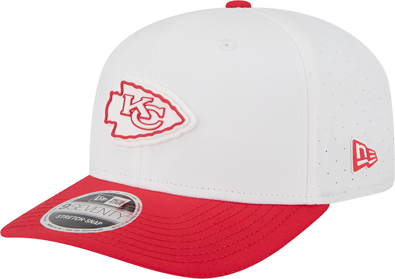 Men's Kansas City Chiefs New Era White/Red 2025 NFL Training Camp 9SEVENTY Adjustable Hat