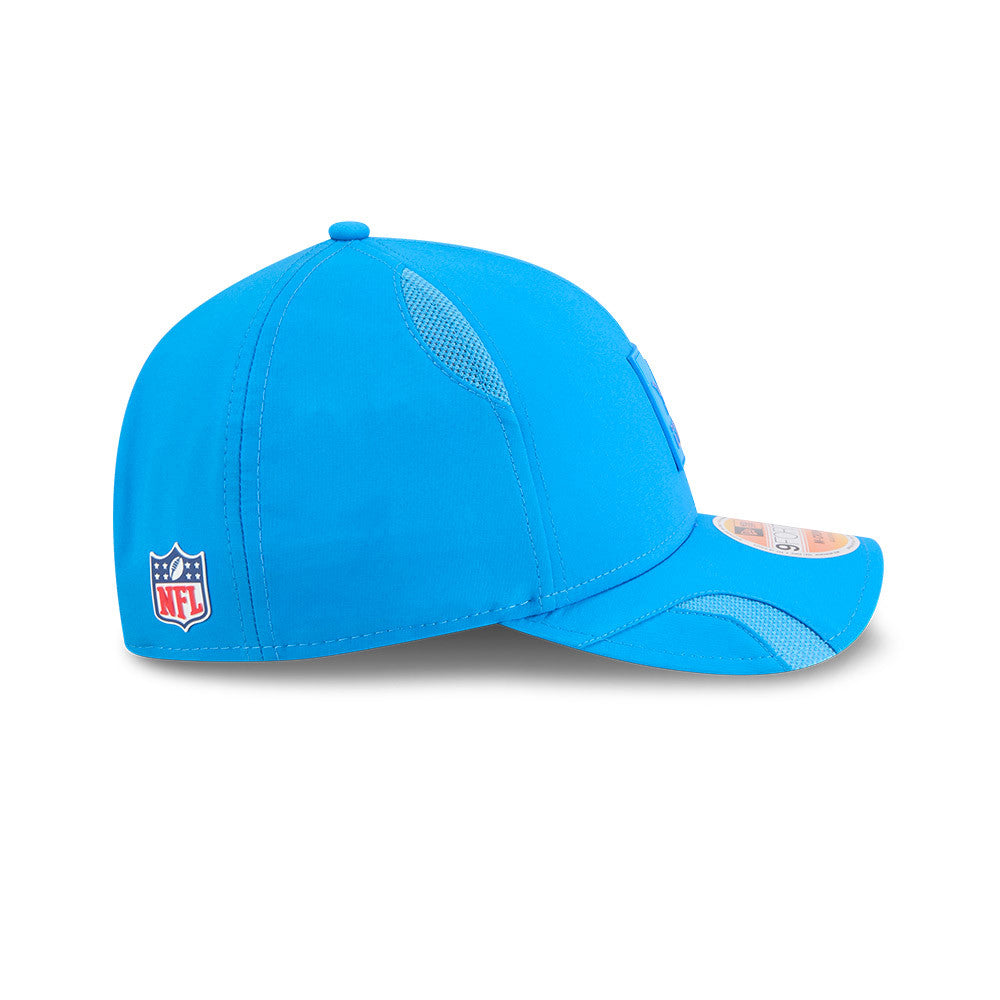 Men's Detroit Lions New Era Blue 2025 NFL Primary Logo Sideline Heat 9FORTY M-Crown Adjustable Hat