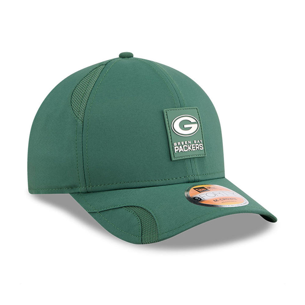 Men's Green Bay Packers New Era Green 2025 NFL Primary Logo Sideline Heat 9FORTY M-Crown Adjustable Hat