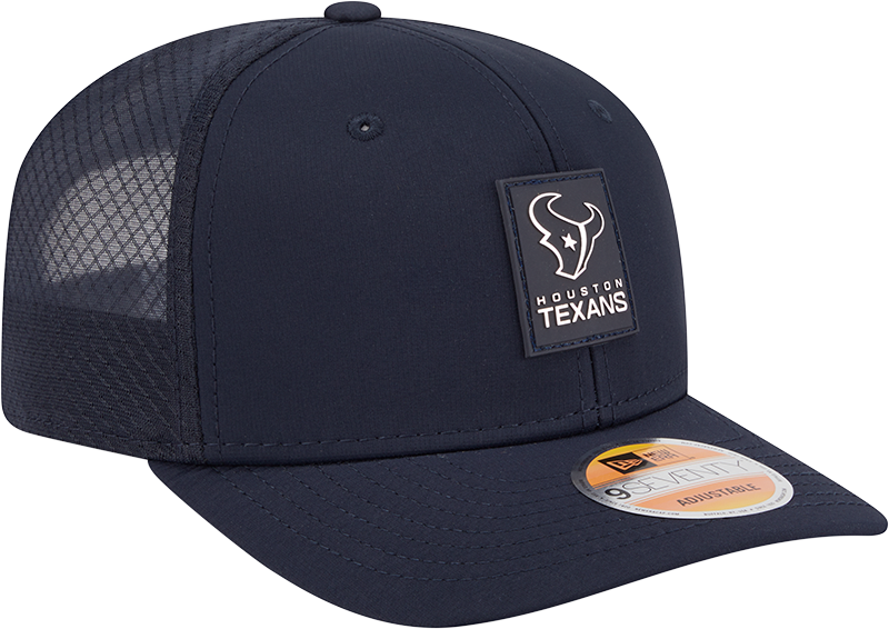Men's Houston Texans New Era Navy 2025 Sideline 9SEVENTY Trucker Adjustable Hat