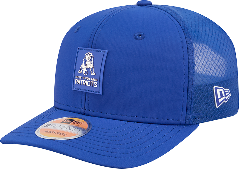 Men's New England Patriots New Era Royal 2025 Sideline 9SEVENTY Trucker Adjustable Hat