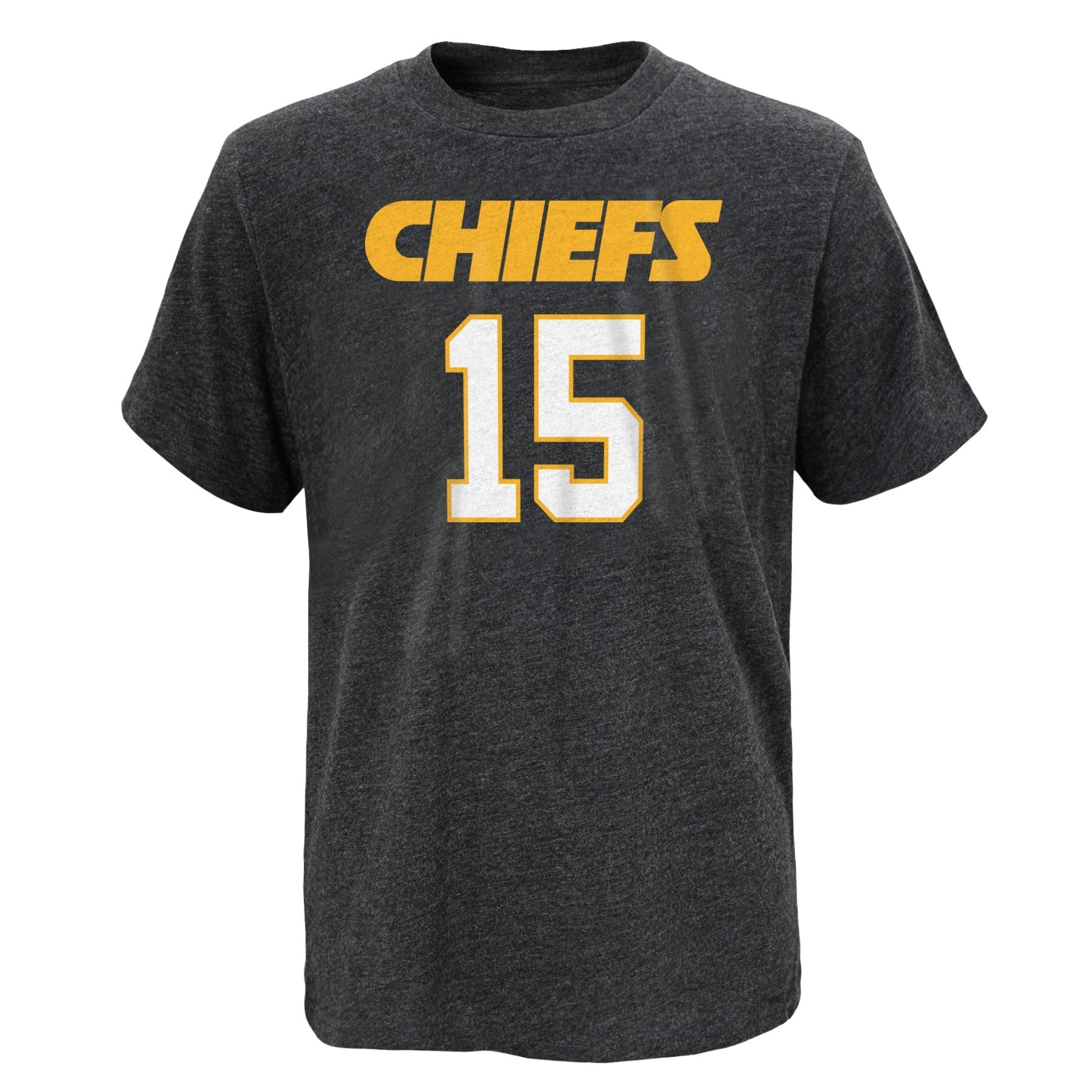 Youth Kansas City Chiefs Patrick Mahomes Heather Gray Mainliner Player Name & Number T-Shirt