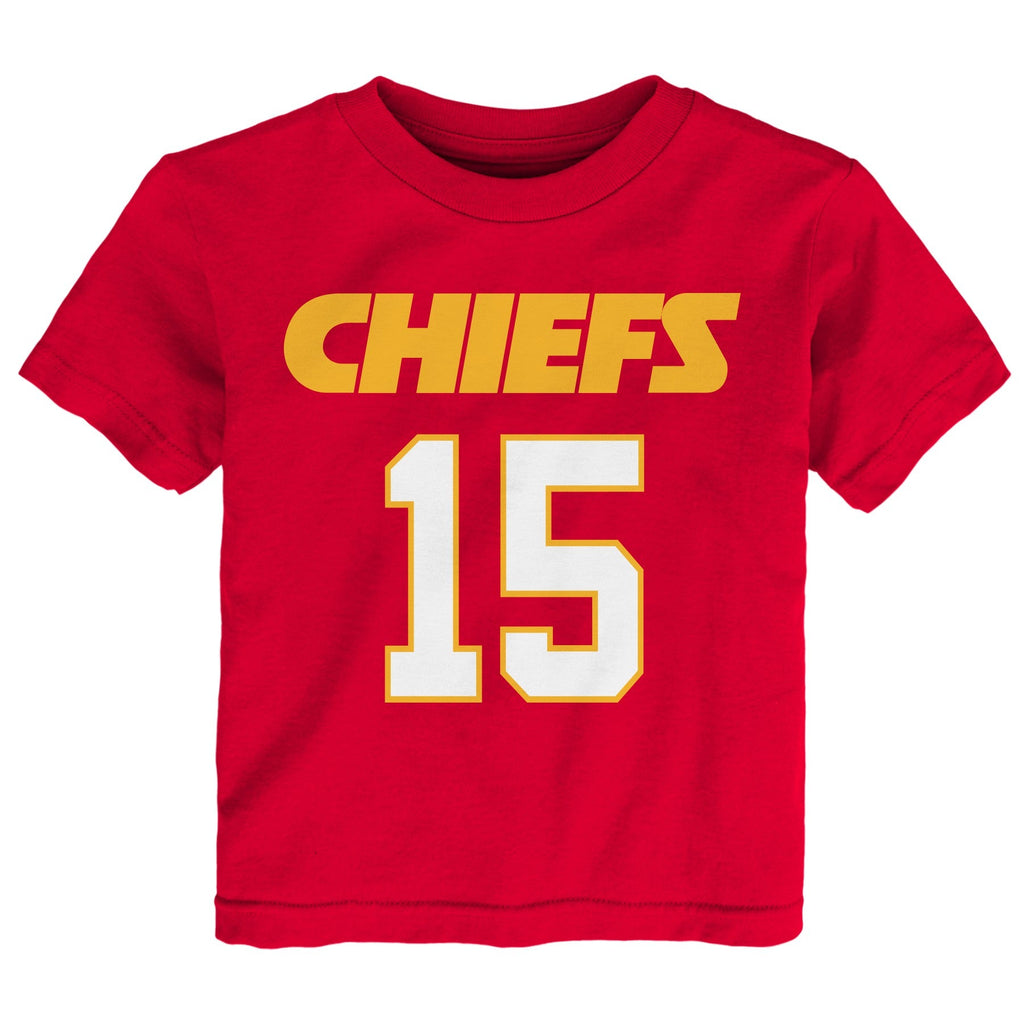 Toddler Patrick Mahomes Kansas City Chiefs Red Mainliner Player Name and Number Shirt