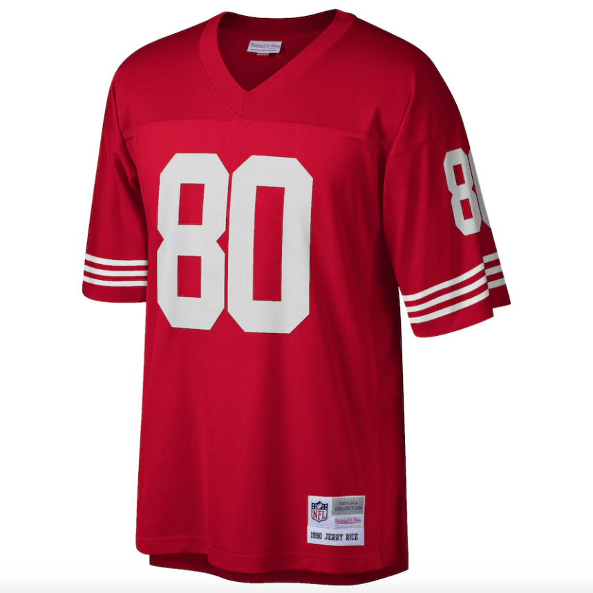 Men's Mitchell & Ness Jerry Rice Scarlet San Francisco 49ers Retired Player Legacy Replica Jersey