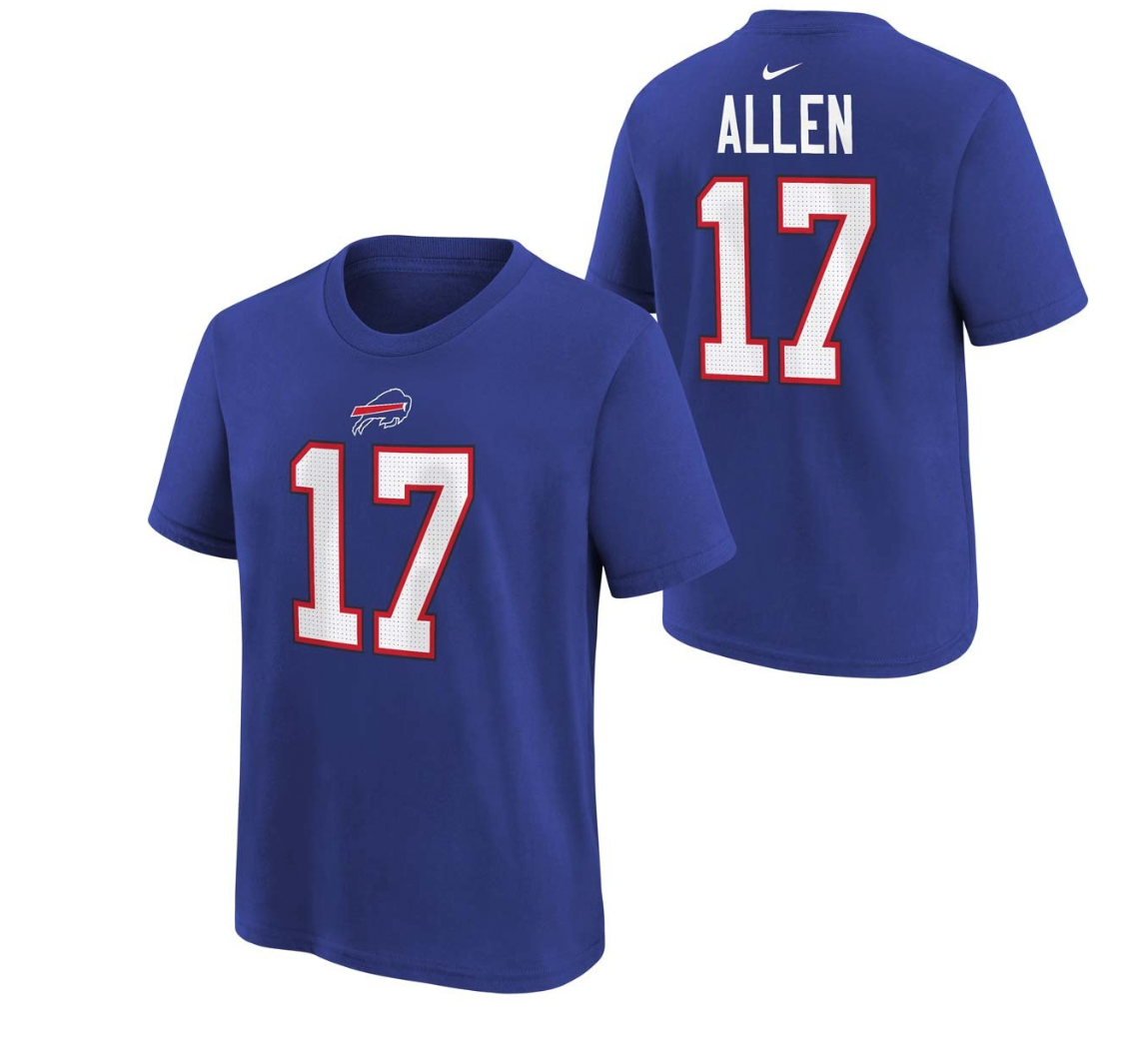 Youth Buffalo Bills Josh Allen Nike Blue FUSE Name & Number T-Shirt