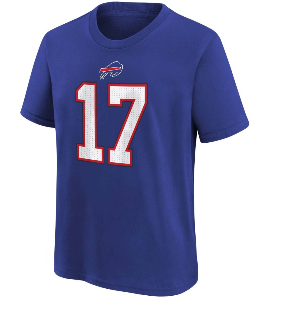 Youth Buffalo Bills Josh Allen Nike Blue FUSE Name & Number T-Shirt