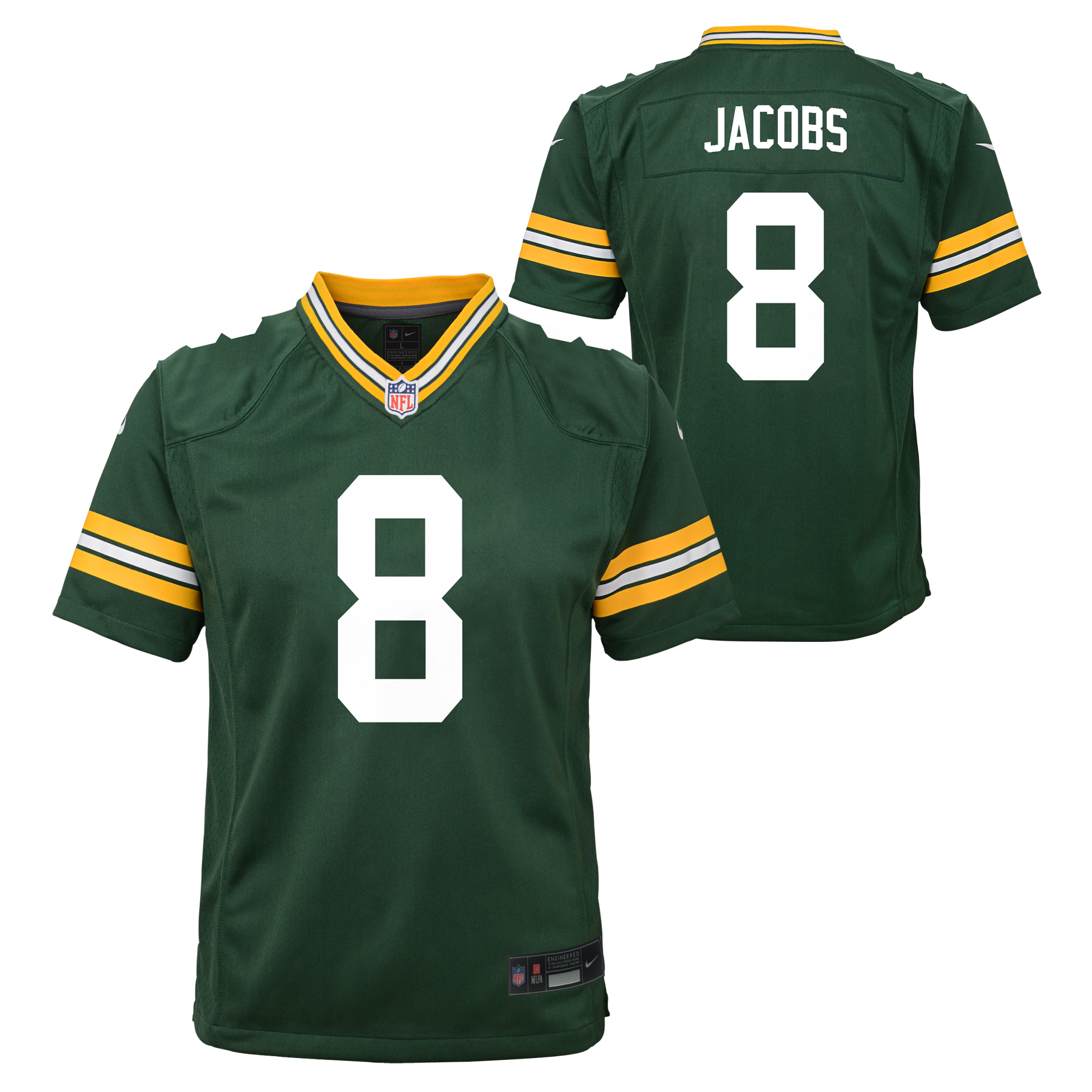 Youth Green Bay Packers Josh Jacobs Nike Green Game Jersey