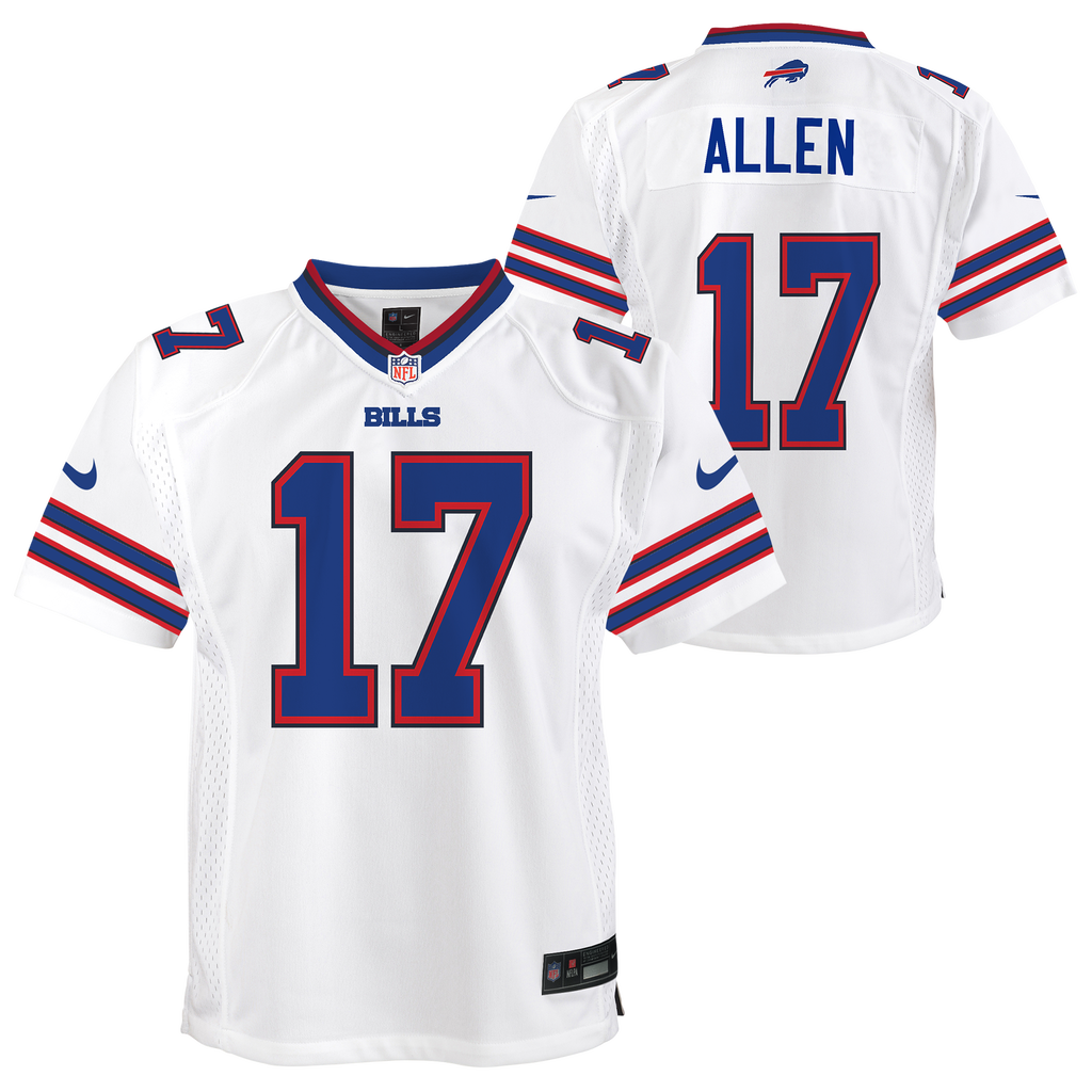 Youth Josh Allen Buffalo Bills Nike White Road Game Player Jersey