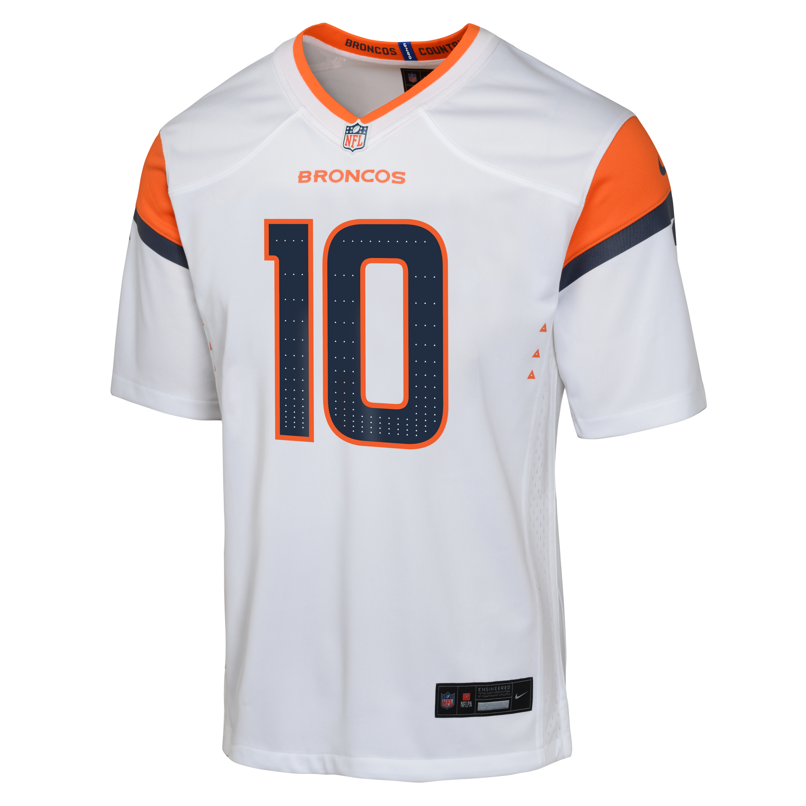 Youth Denver Broncos Bo Nix Nike White Road Team Jersey