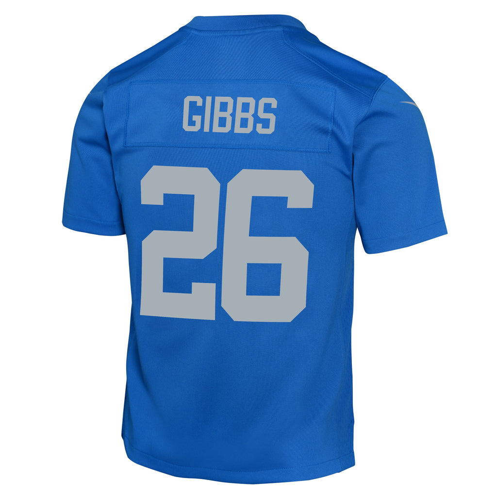 Youth Detroit Lions Jahmyr Gibbs Nike Alternate Blue "ROOKIE" Game Jersey