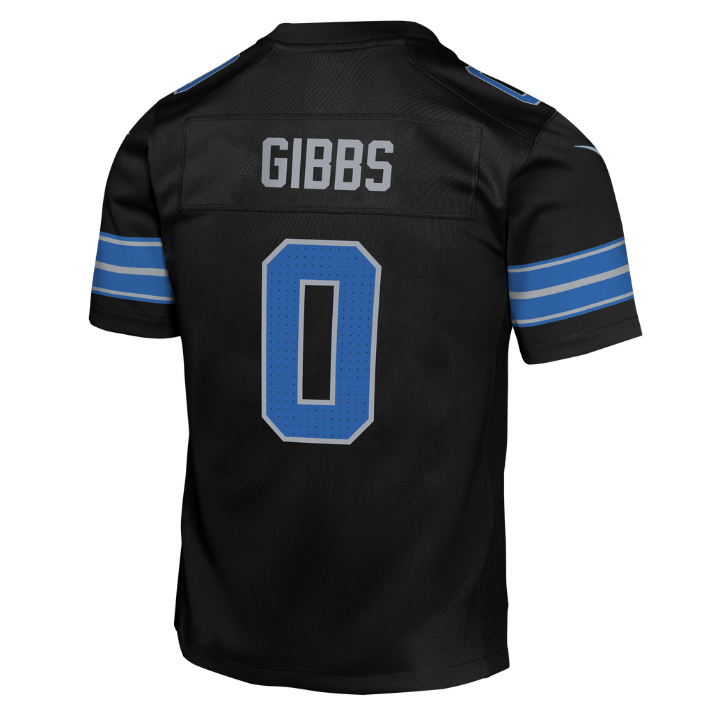 Youth Detroit Lions Jahmyr Gibbs Nike Black Alternate Game Jersey