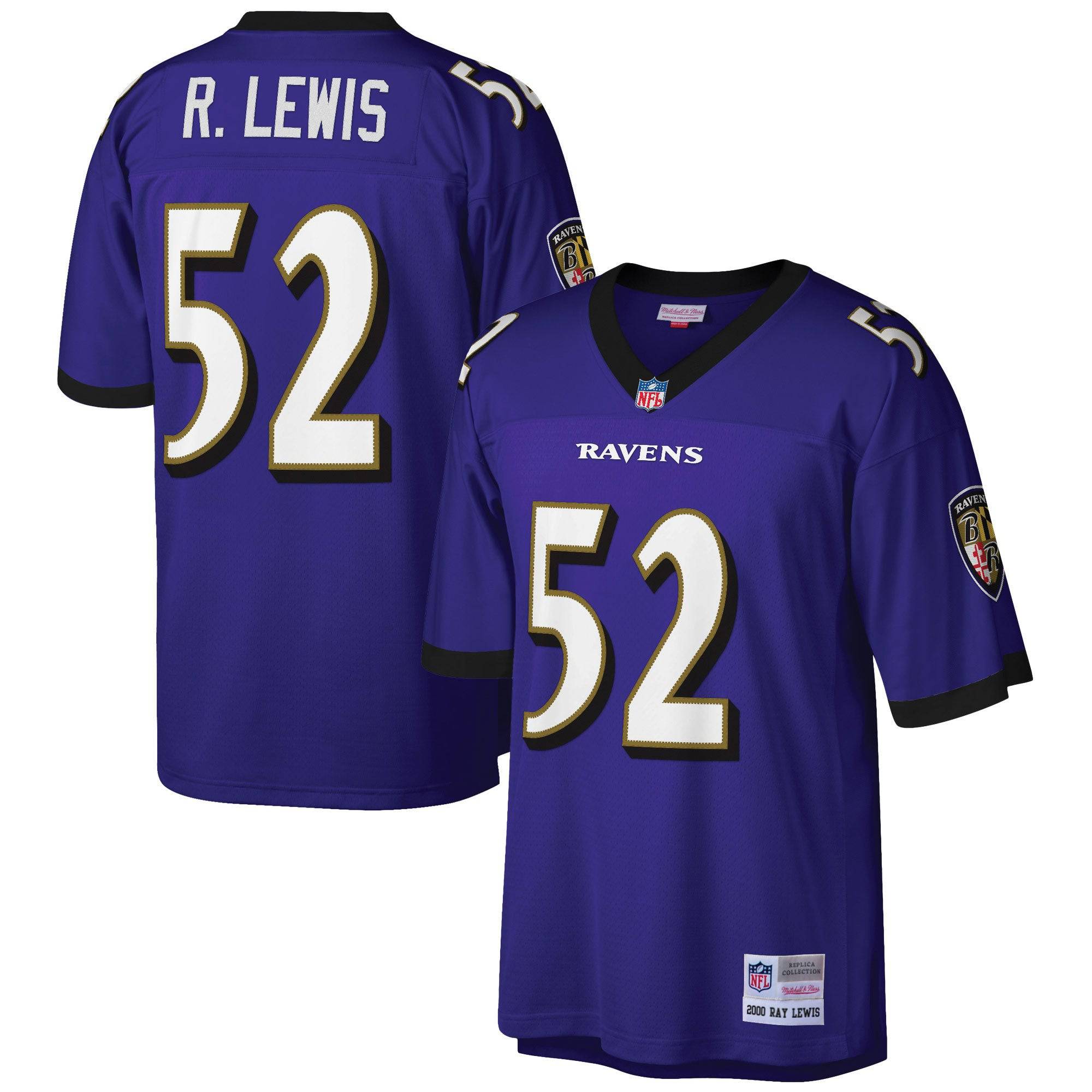Men's Baltimore Ravens Ray Lewis Mitchell & Ness Purple Legacy Replica Jersey