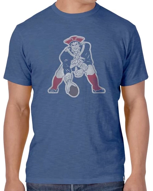 Men's New England Patriots '47 Brand Bleacher Blue Grit Vintage Scrum T-Shirt