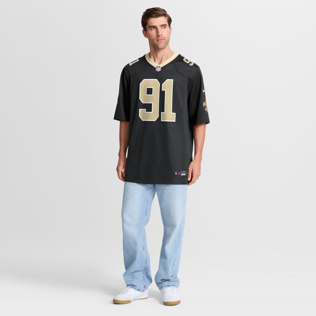 Vernon Broughton New Orleans Saints Nike Team Game Jersey -  Black