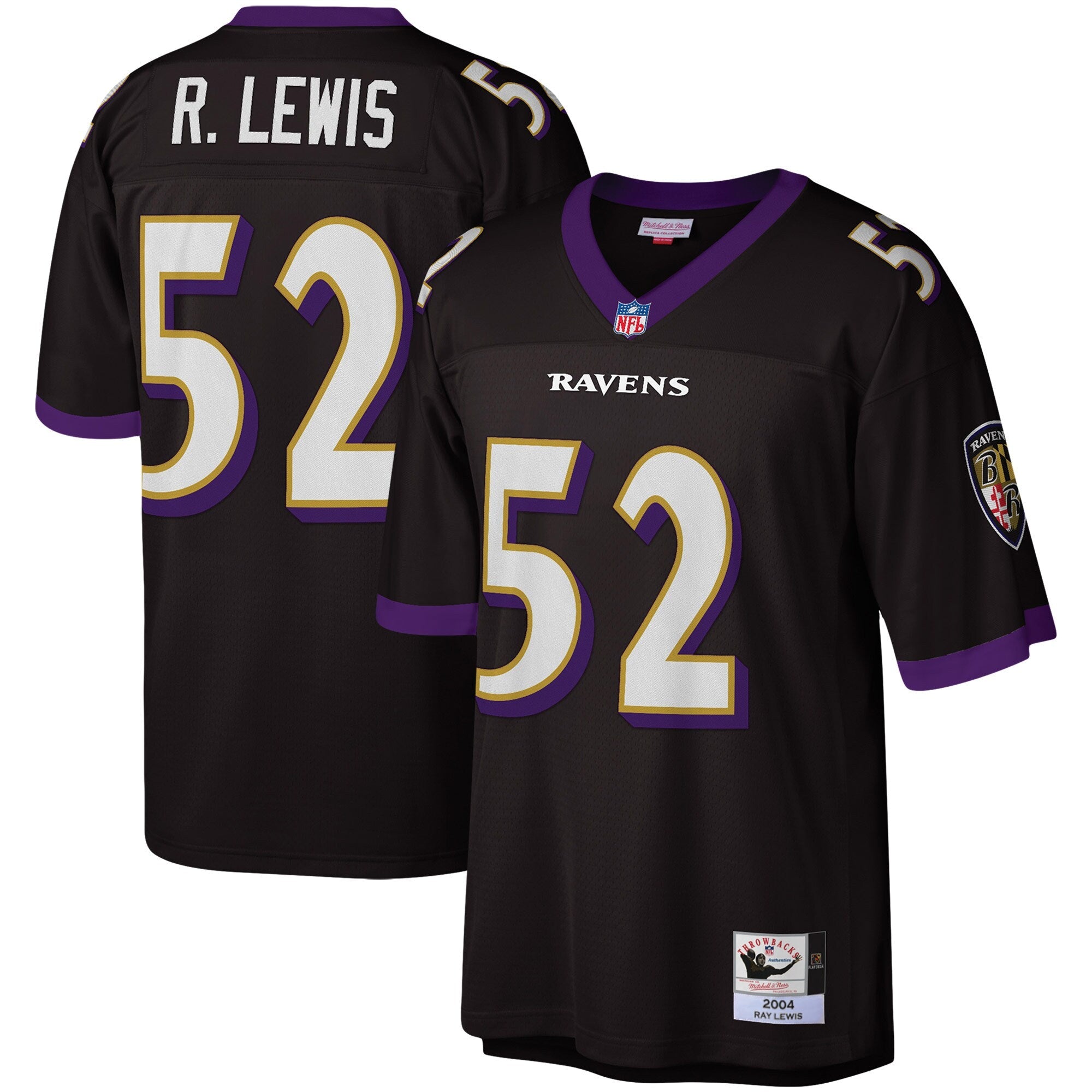 Men's Mitchell & Ness Ray Lewis Black Baltimore Ravens 2004 Legacy Replica Jersey