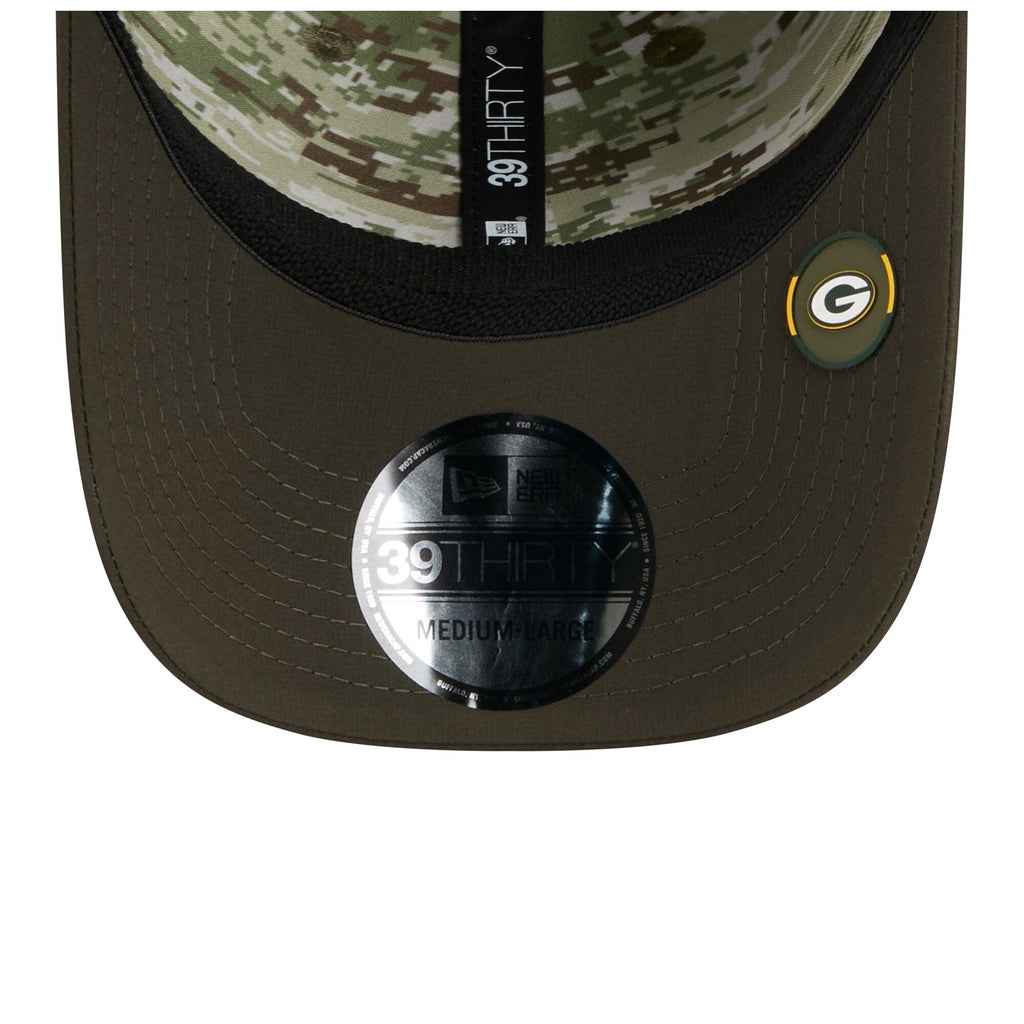 Men's Green Bay Packers New Era Green 2025 Salute to Service 39THIRTY Flex Hat