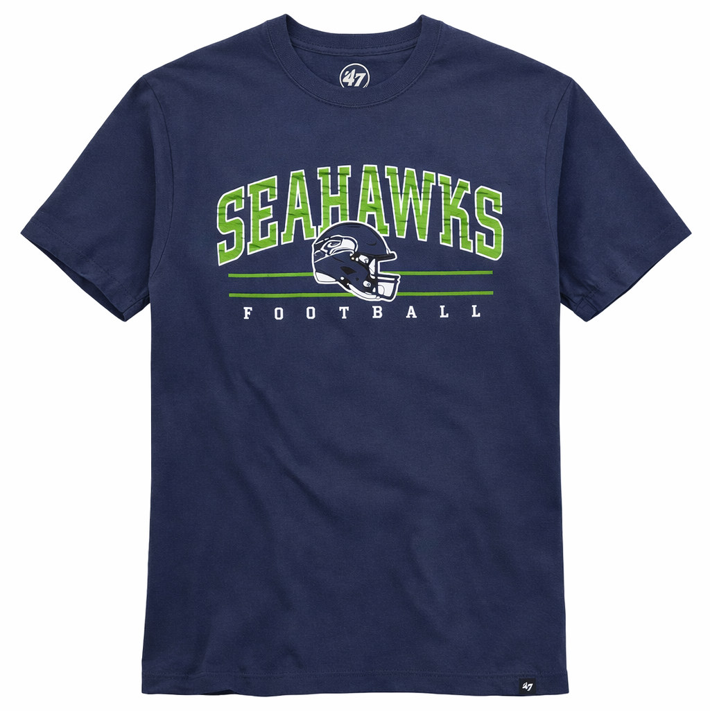 Seattle Seahawks Mens Atlas Blue Roscoe Franklin Tee By 47' Brand