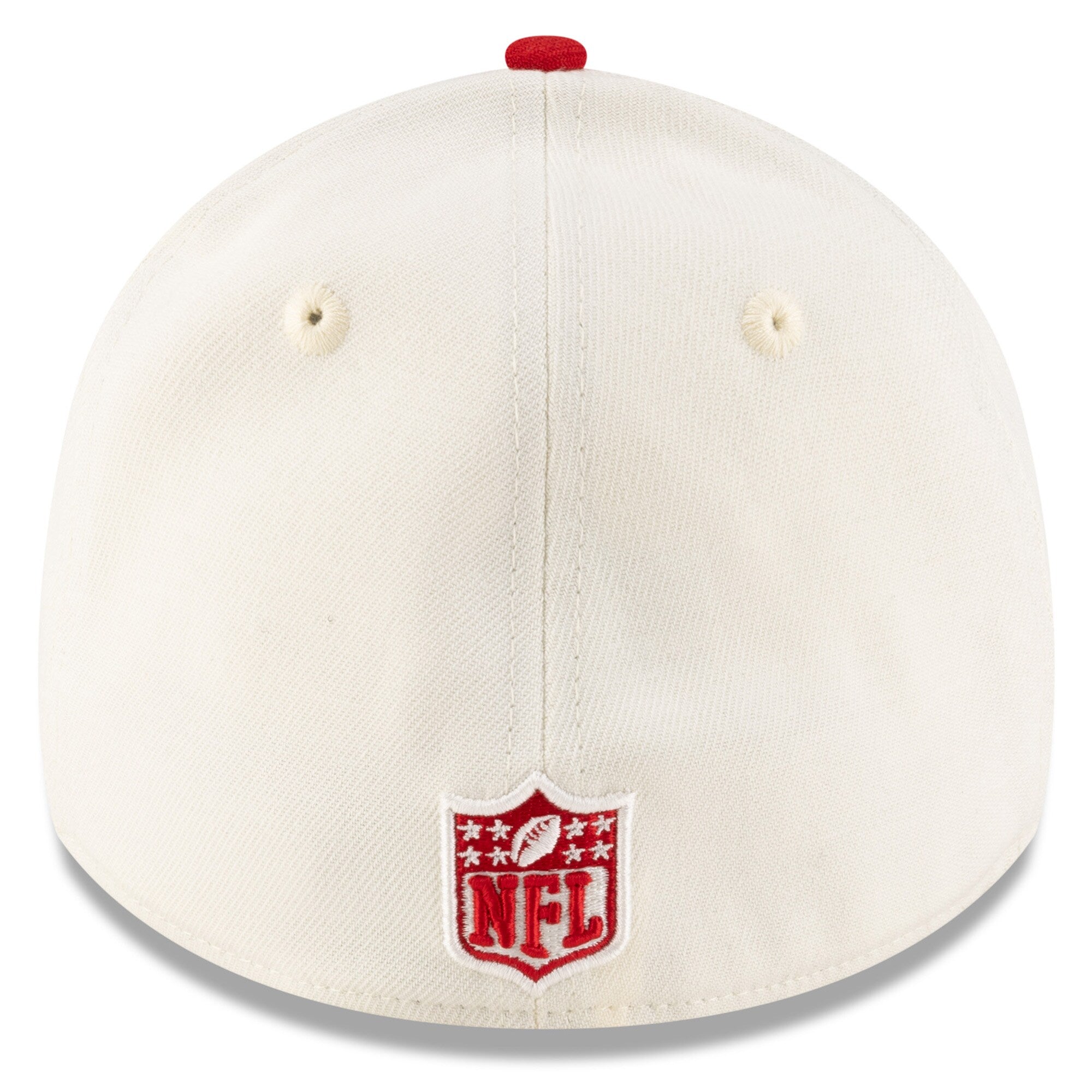 Men's San Francisco 49ers New Era 2025 NFL Draft Cream/Scarlet 39THIRTY Flex Fit Hat