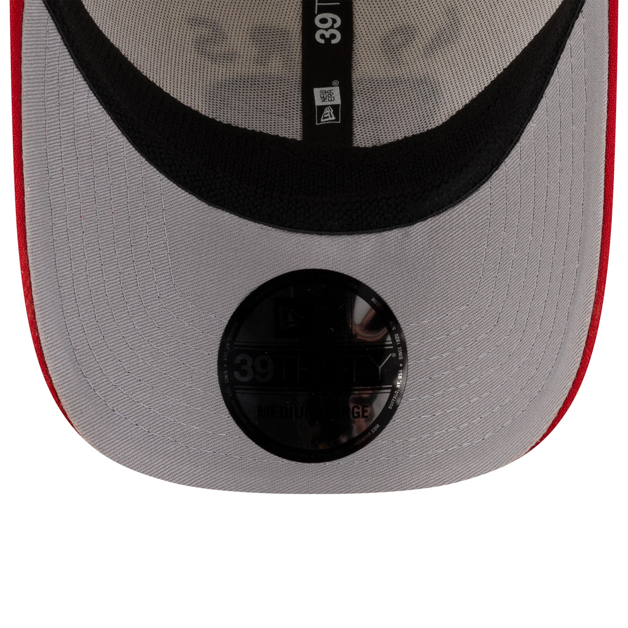 Men's San Francisco 49ers New Era 2025 NFL Draft Cream/Scarlet 39THIRTY Flex Fit Hat