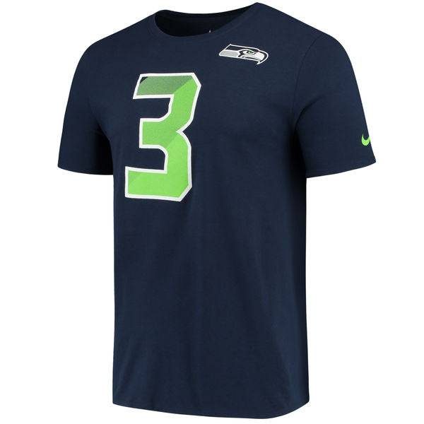 Womens Seattle Seahawks Navy Nike Russell Wilson Prism Player Tee